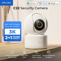 IMILAB C22 3K IP Indoor Camera Detection Color Night Vision Monitor for Baby/Pet 2-Way Audio Wi-Fi6 Powerful AI Algorithm White