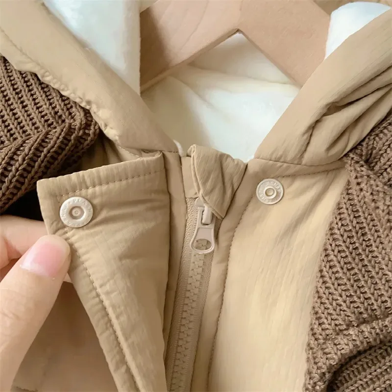 2025 جديد الوليد الشتاء رومبير الكورية موضة سميكة جمبسوت من القطن دافئ طفلة الزي ل 0-24 أشهر