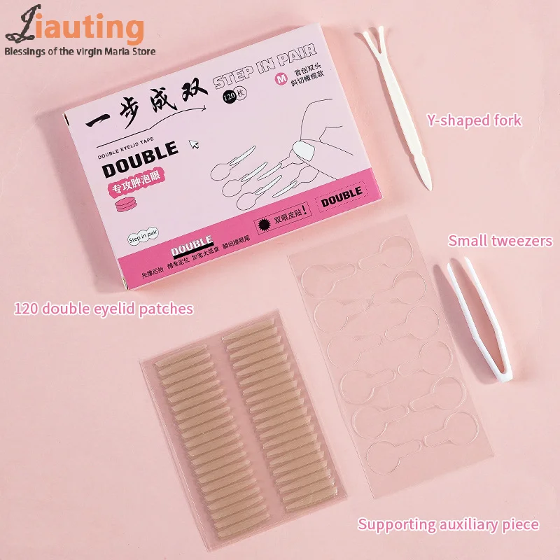 120 pçs/caixa adesivos de pálpebra dupla com alça natural invisível e de longa duração moldar fitas de beleza de olhos grandes levantar pálpebras