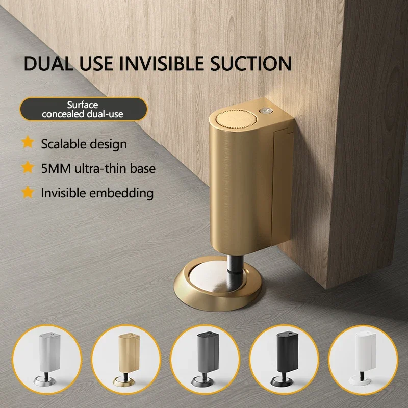 Magnetic Door Stopper Invisible Door Suction Anti-Collision Zinc Alloy Windproof Household Door Stop Hardware