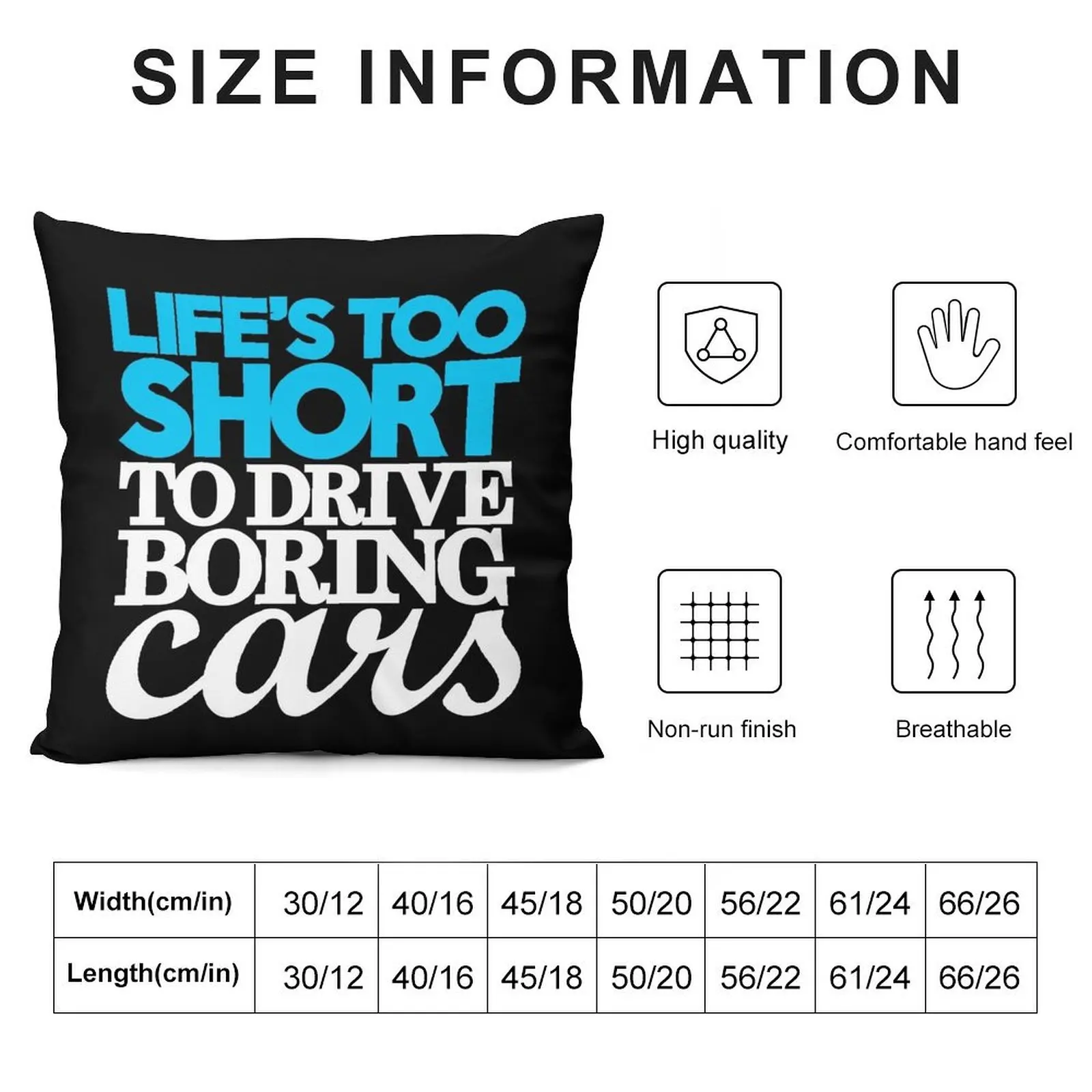 Life’s too short to drive boring cars (1) Throw Pillow Throw Pillow Pillowcases For Pillows pillows decor home pillow