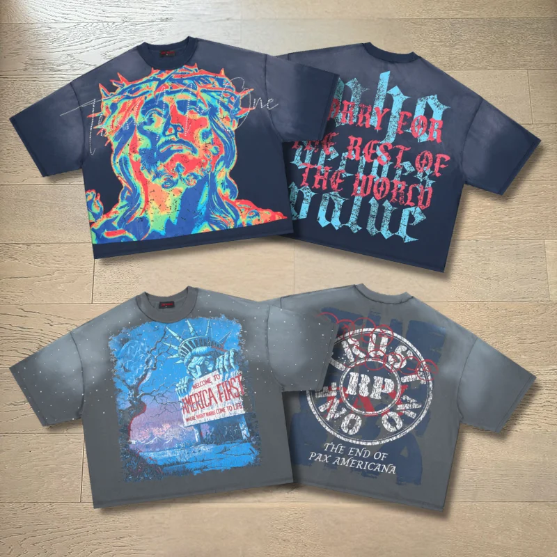 Summer RARE PEACE Tshirts High Street Graffiti Letters Rhinestone Women Men Short Sleeve Tee Top