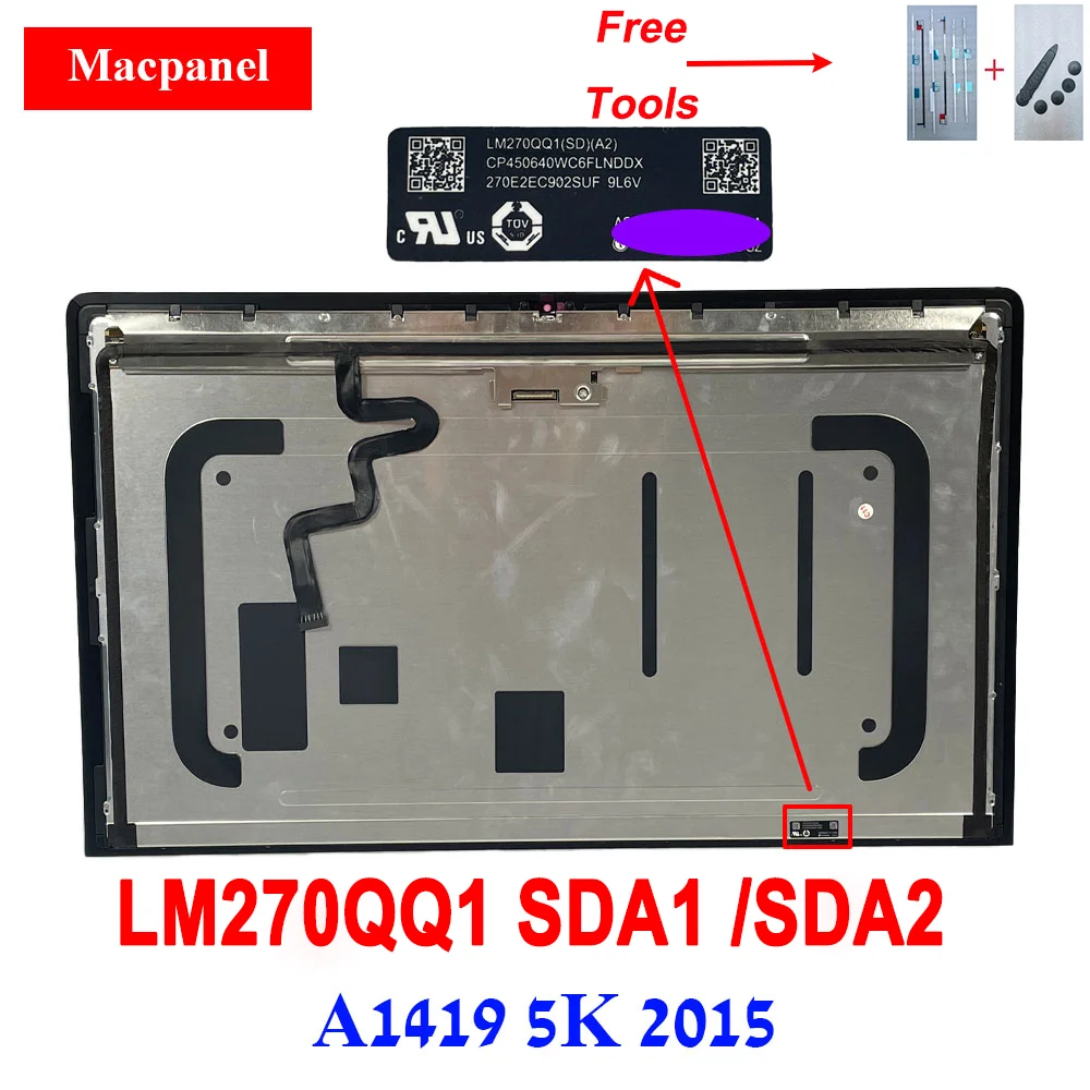 LM270QQ1 SDA2 LM270QQ1 SDA1 New  5K for iMac 27'' A1419 Screen Display LCD Assembly LM270QQ1 5120*2880 MF885 MF886 MK462 MK482