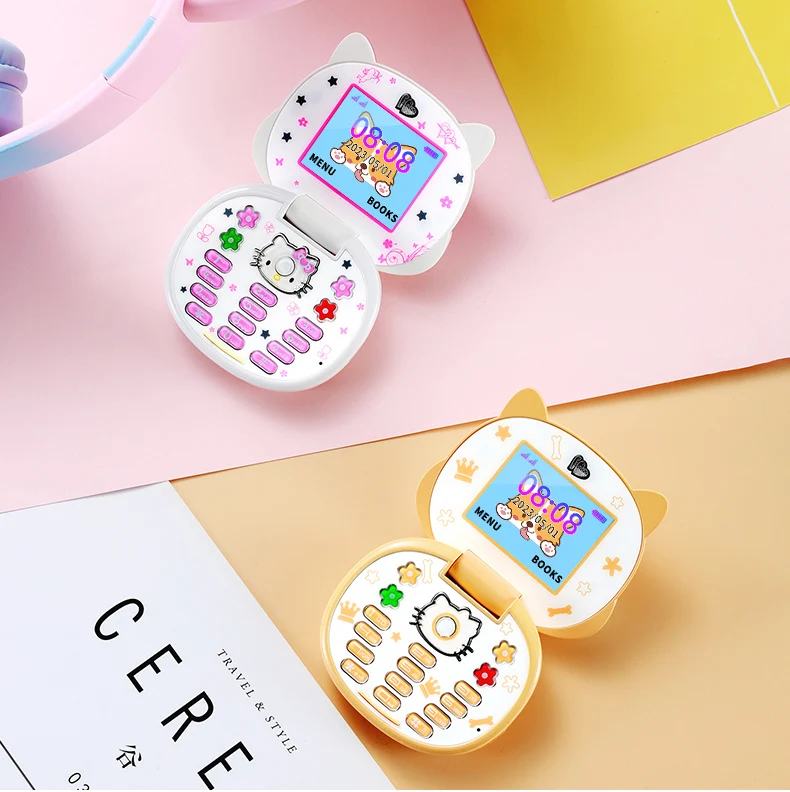 Cute Mini Koki Mobile Phone Flip Cartoon Kids Children Dual Sim 2G GSM Keyboard Botton MP3 Player Unlocked New Cellphone