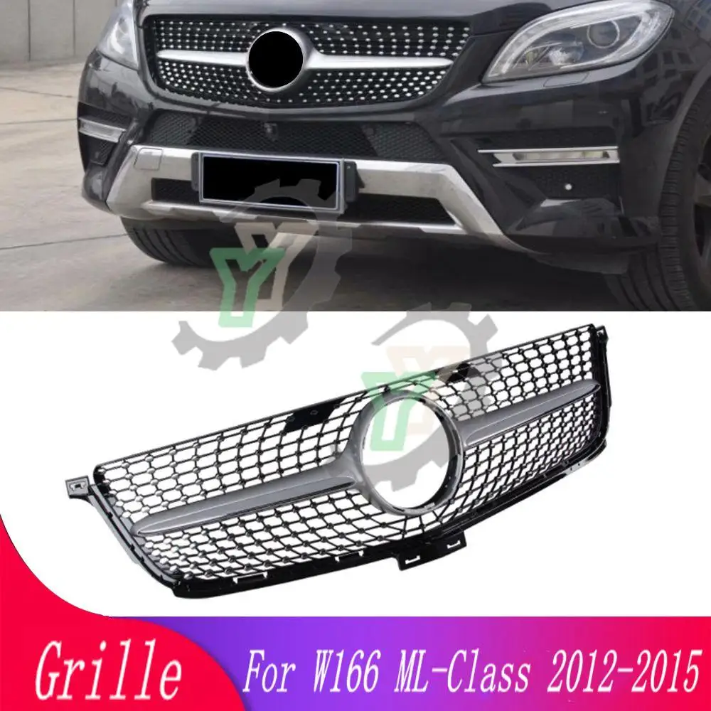 

GT/Diamond Front Bumper Grille Racing Grill For Mercedes-Benz ML Class W166 ML300 ML320 ML350 ML400 ML450 2012 2013 2014 2015