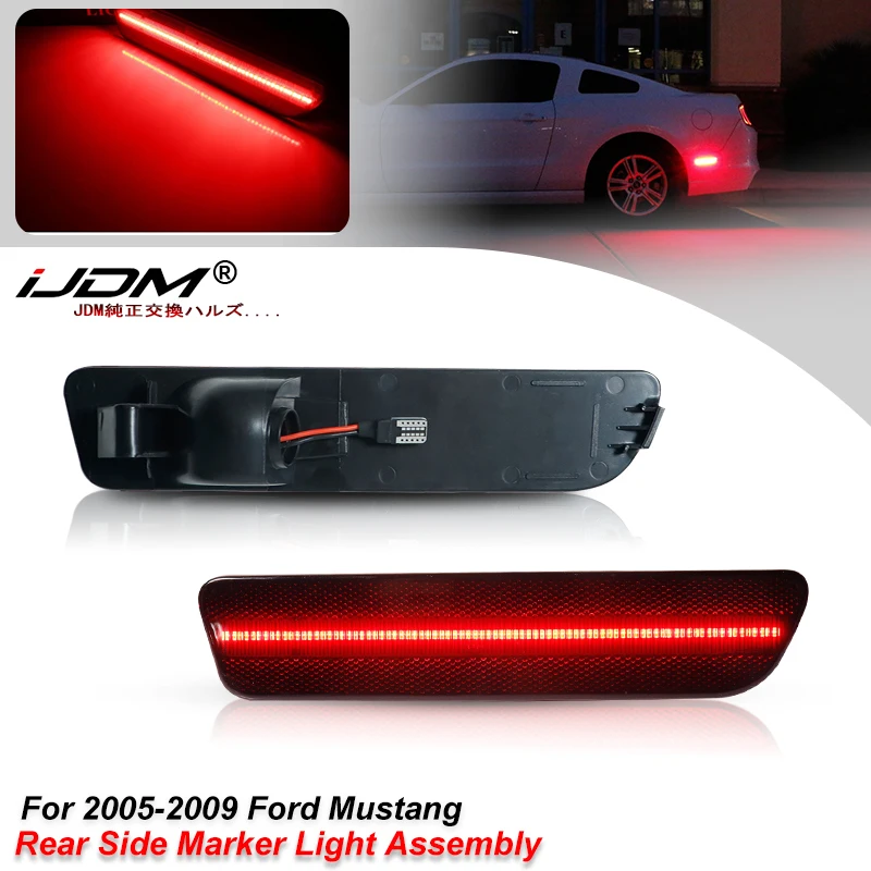 2PCS Car Rear Red LED Side Fender Marker Lamp Parking Warning Light For Ford Mustang 2005 2006 2007 2008 2009