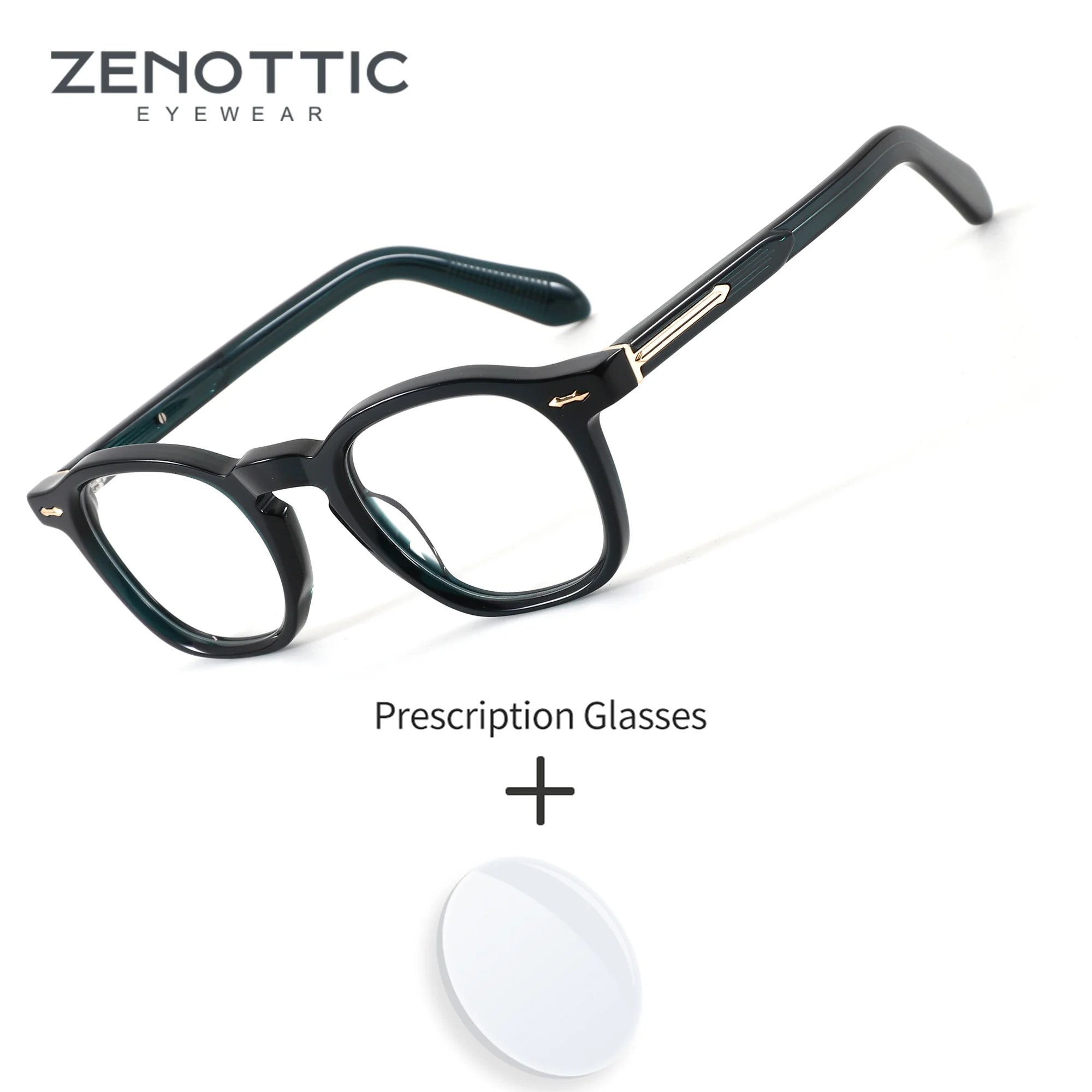 zenottic-m-サイズ男性軽量日常レトロラウンドアセテート抗青色光光学処方眼鏡