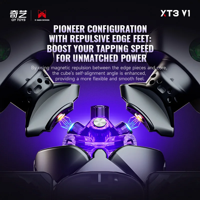 Qiyi XT3 V1 3x3 مكعب المغناطيسي المهنية سباق المكعب السحري الرائد الأشعة فوق البنفسجية بايونير UV لغز لعبة الأطفال