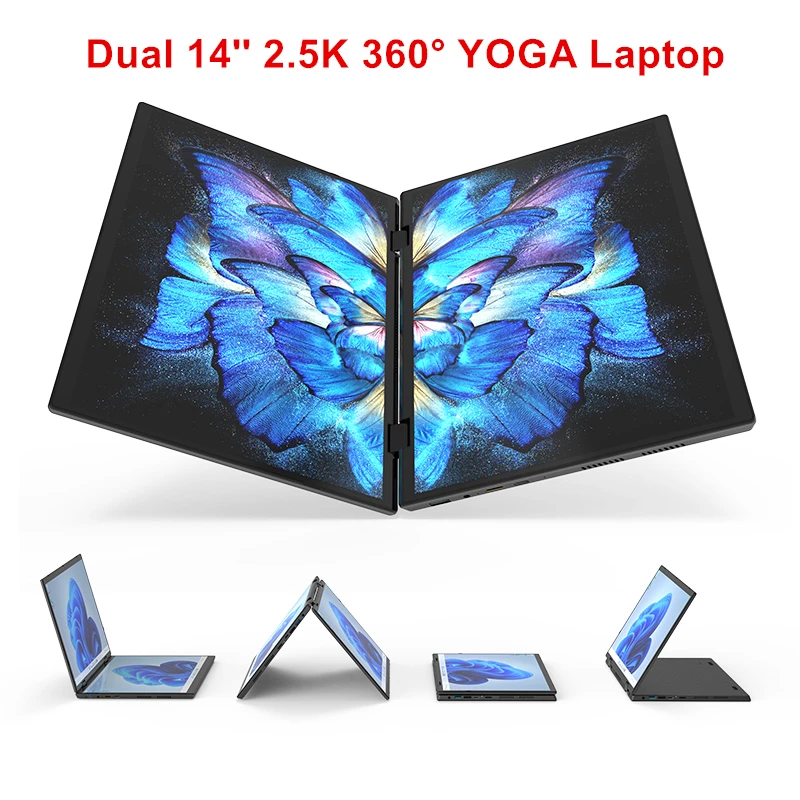 Topton L14 Dual Screen 360° YOGA Laptop 12th Gen Intel N95 2*14 Inch 2.5K Touch IPS Windows 11 Tablet PC 2 in 1 Notebook WiFi