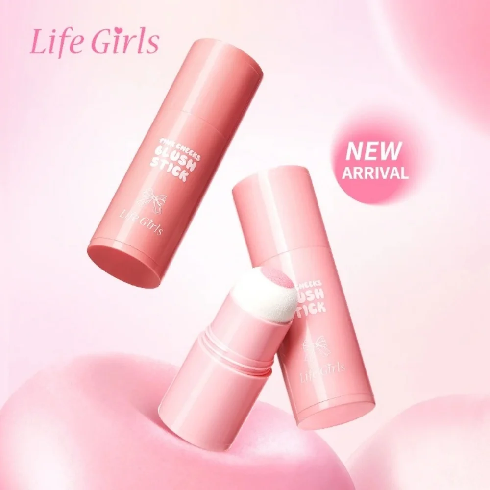 Fard in stick di colore rosa naturale Fard in spugna opaca Fard naturale duraturo Delicato guancia Fard Contorno viso Fard Tinta Trucco