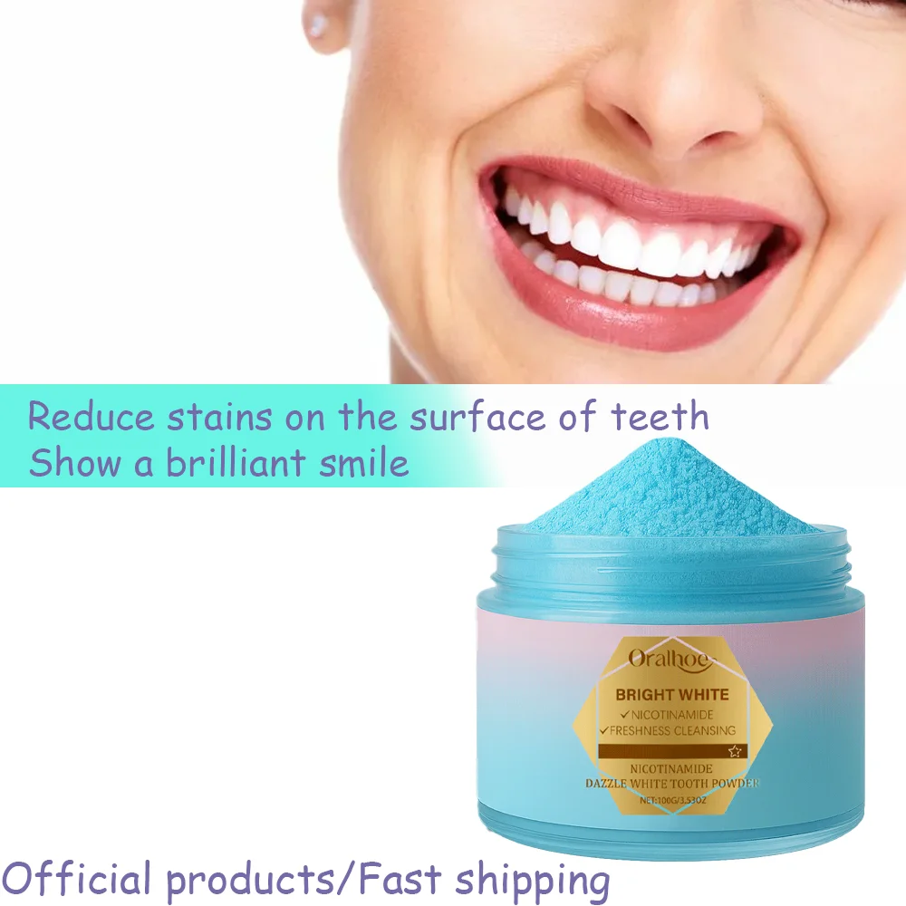 Nicotinamide Teeth Whitening Powder Cleaning Plaque Stain Remove Calculus Fresh Breath Oral Hygiene Care Tooth Bleach Powder
