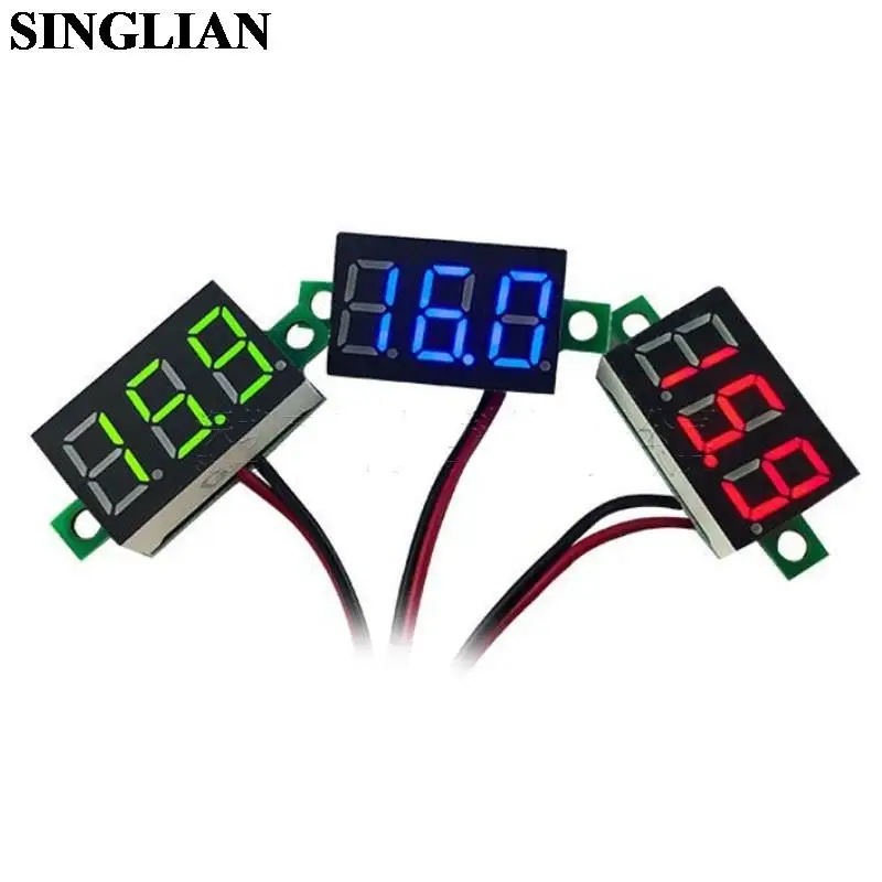 Three Wire Voltmeter 0.36 Inch DC 0V-30V DC Voltmeter Head Motorcycle Voltmeter Digital Display Meter