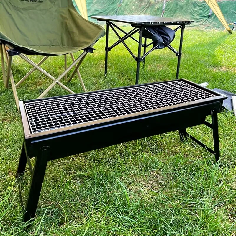 

28-42cm Portable Fold Carbon BBQ, Folding and Lightweight, Mini Tabletop BBQ for Garden, Camping, Picnic or Beach. Happy Gift