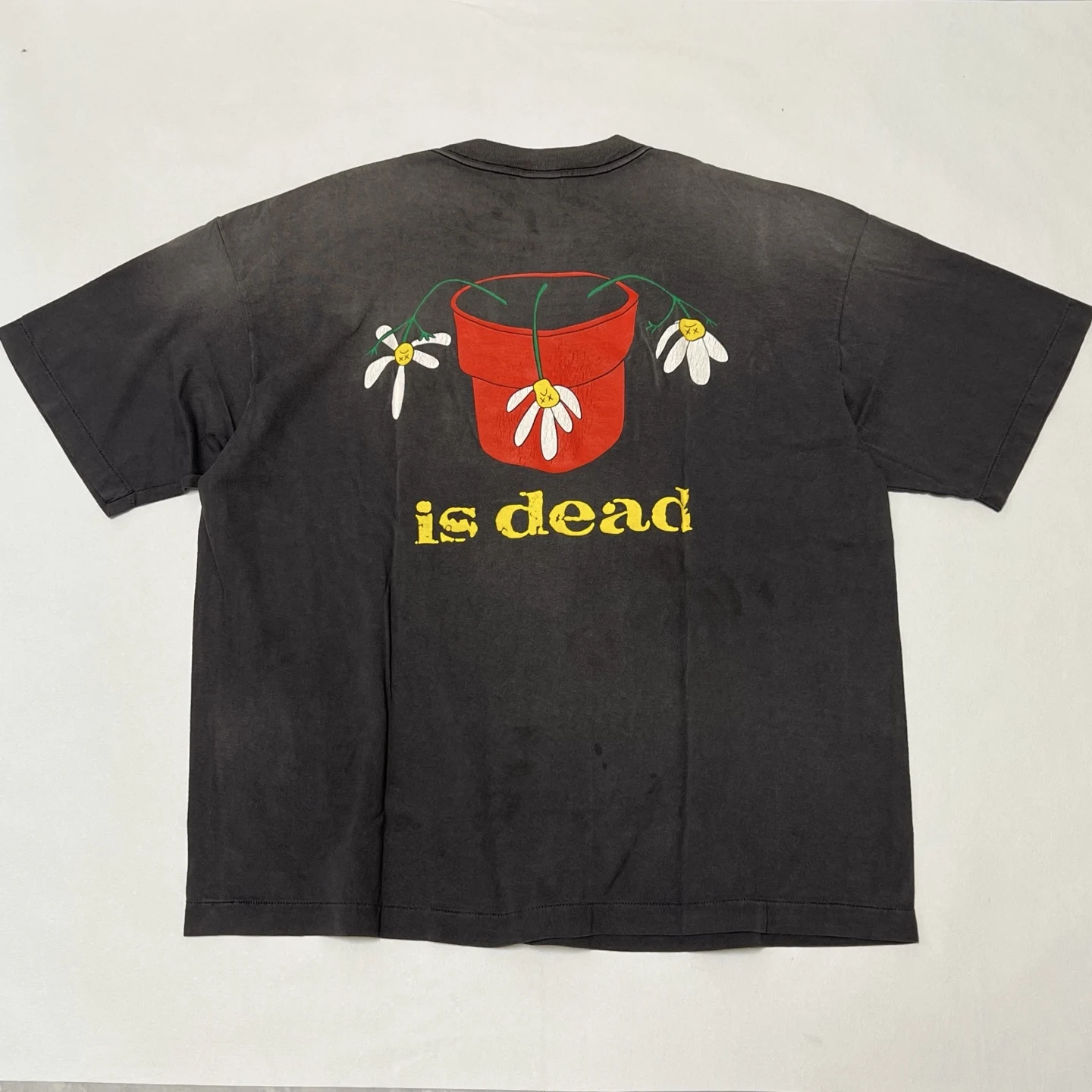 SAINT Washed DE LA SOUL DLS_SS TEE Potted Plant Printing T Shirt For Men Women Heavy Fabric Tee Tops T-Shirt