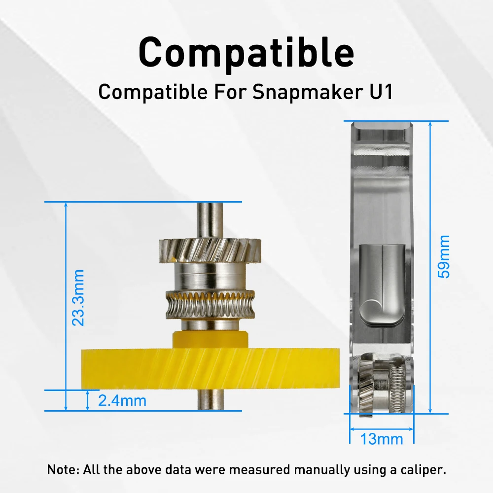 Upgrade-Extruder-Zahnradsatz für Snapmaker U1 SKD11 Gehärteter Stahl Nano-Beschichtete Zähne CNC-Griff POM-Schrägverzahntes Zahnrad für U1 3D-Drucker – Detail 4