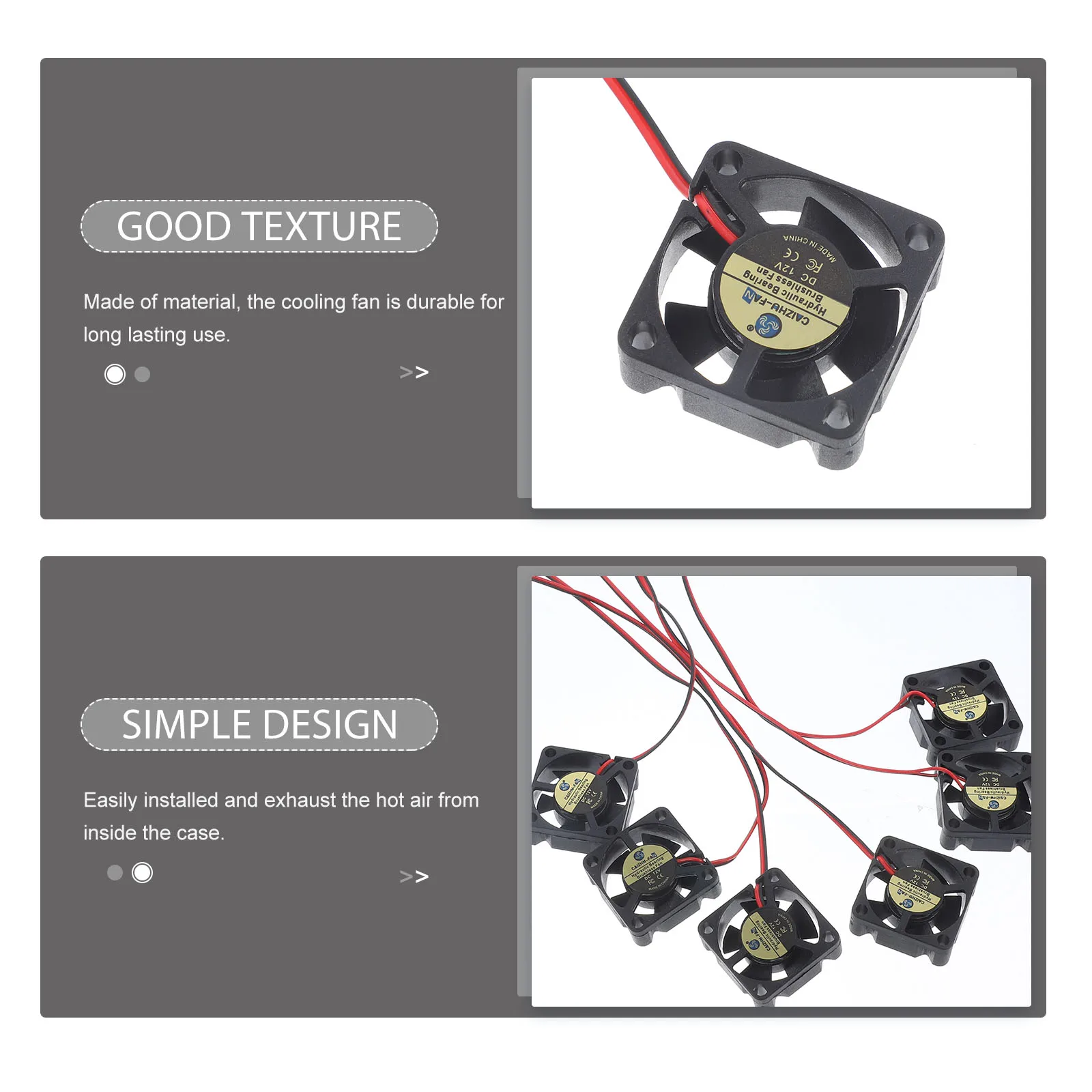 

6 Pcs Mini Fans Portable Aluminum Alloy Quite Operated Dc 12v For 3D Printer DVR Large Airflow Hydraulic Bearings