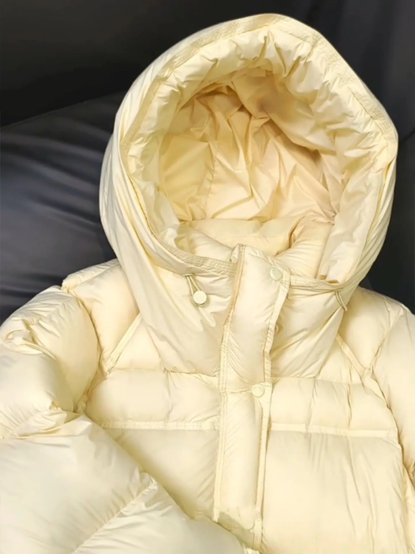 Premium ort Puffer Jaet Cappotto da donna Sle Warmth Pane Puffball Versione coreana Fibra di poliestere Bianco Imbottitura in piuma Du