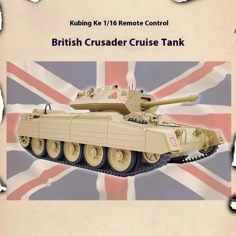 Kit de modelo de tanque británico de tanque Rc 1/16, modelo de ensamblaje militar de la Segunda Guerra Mundial móvil 360 ° Modelo de aleación de torreta y pista, juguete de regalo de exhibición para coleccionar