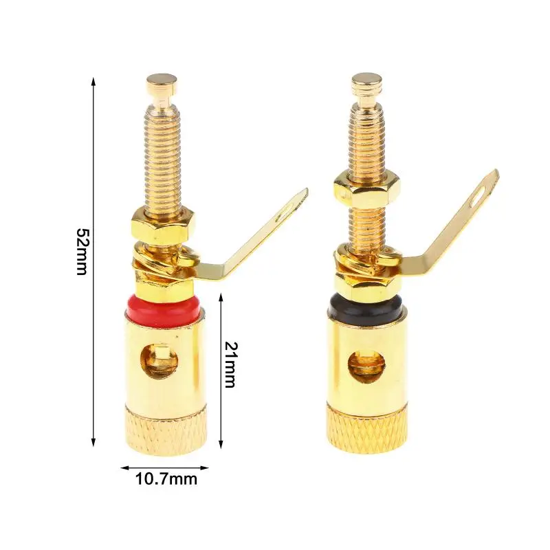 1Pc Gold Plated Amplifier Speaker DIY Lengthen Push-Type Terminal Binding Posts