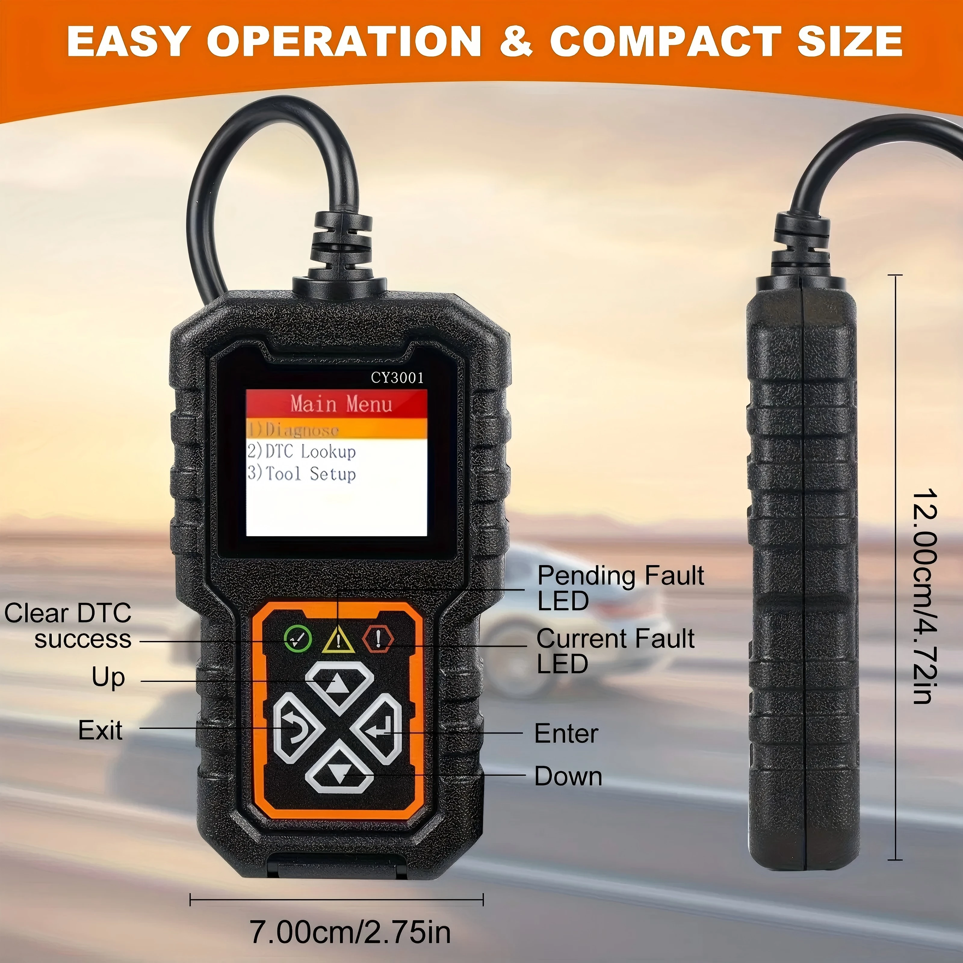 Picture 6: Car OBD2 Scanner Diagnostic Tool Code Reader Voltage Tester Engine Fault Code Scanner Automotive Fault Detection Tester CY3001