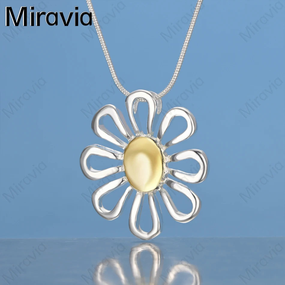 

Miravia 925 Sterling Silver Daisy Pendant Necklace - Exquisite And Cute Wedding Party Jewelry For Women