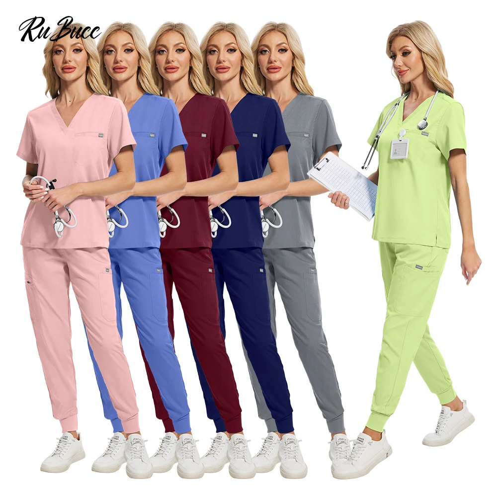 

Hospital Medical Scrubs Uniforms Surgery Doctor Costume Nurse Workwear Stretch Pet Clinic Nursing Suits Dentist Working Clothes