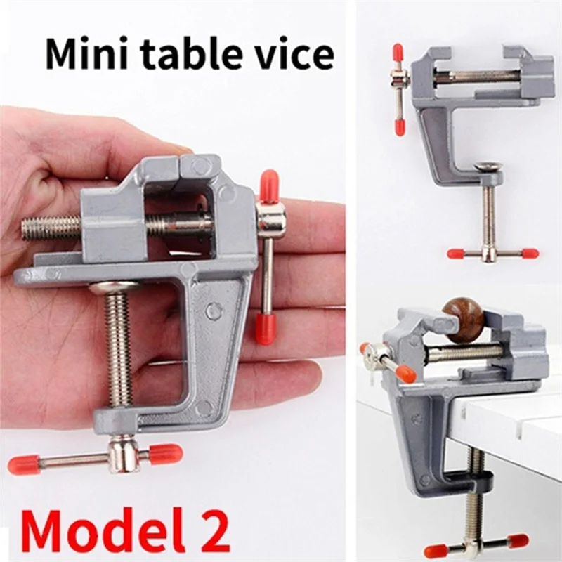 Universal Table Vise Home 3.5inch Aluminum Mini Hobby Clamp On Table Bench Vise DIY Household Flat Mouth Table Vise Hand Tools