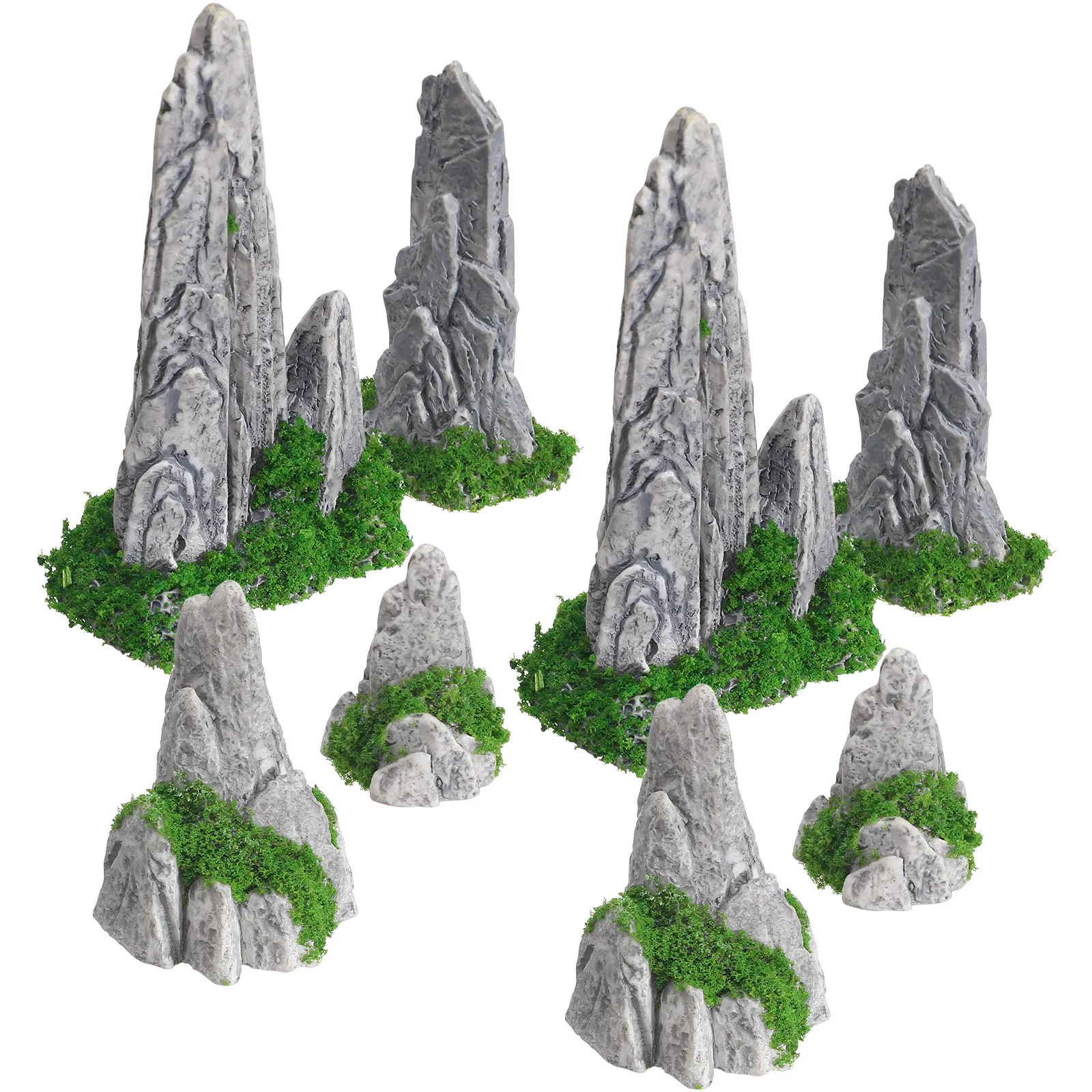8-częściowe symulowane ozdoby skalne Akcesoria do akwariów Taca na sukulenty Narzędzia do bonsai Mini garnki Terrarium Pulpit