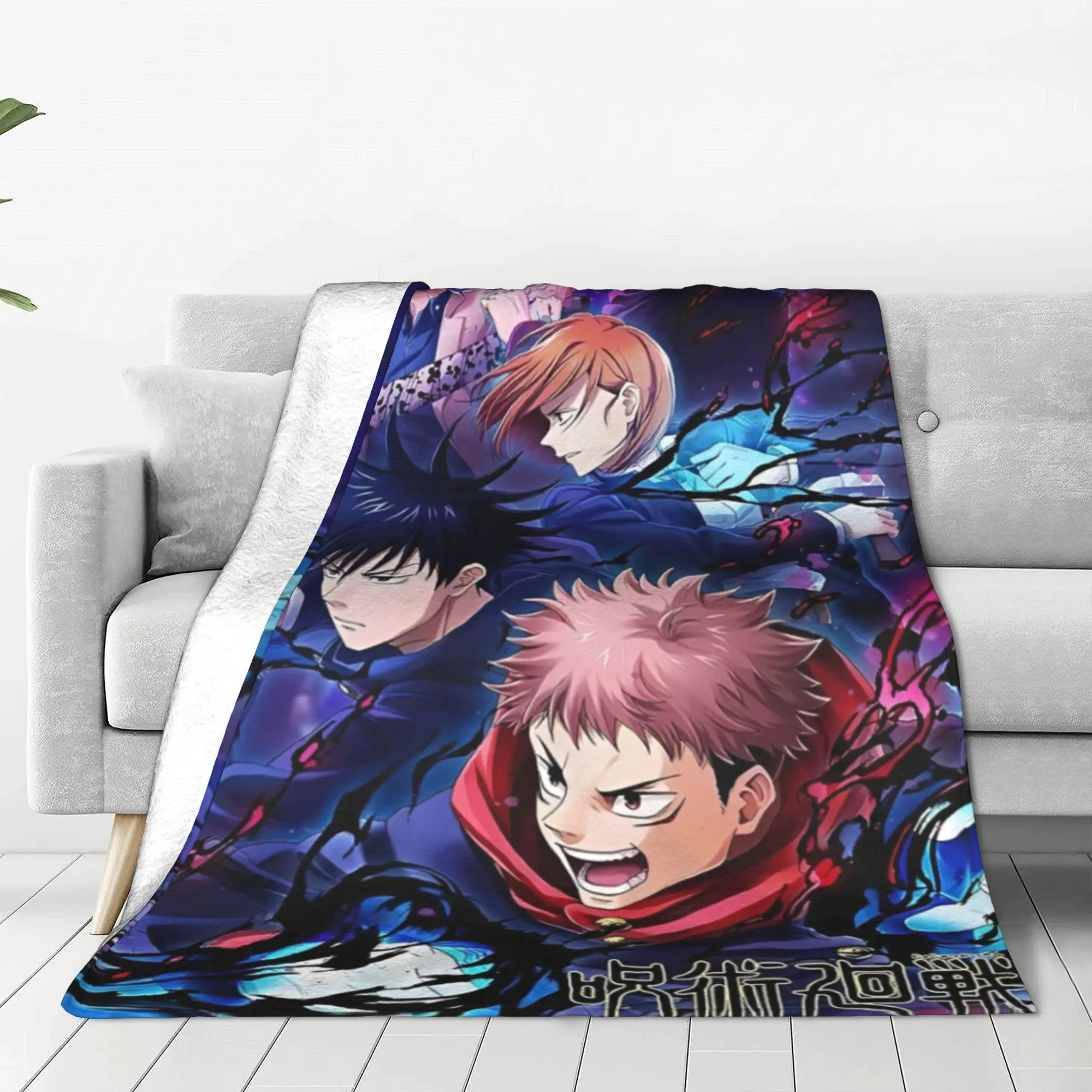 Jujutsu Kaisen Anime Cartoon Blanket Itadori Yuji Fuzzy Throw Blankets Bed Sofa Decoration Soft Warm Bedspreads