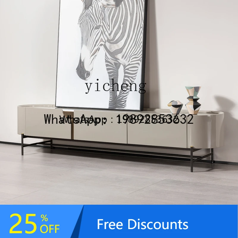 ABC Minimalist Light Luxury High-Grade Tea Table TV Combination Small Apartment Wall Storage Floor Cabinet