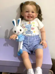 BZDOLL 60 CM 3D-Paint Skin Cloth Body Silicone Reborn Doll Baby Girl Blood Vessels Bebe Lifelike Art Hand Made Smile Toddler