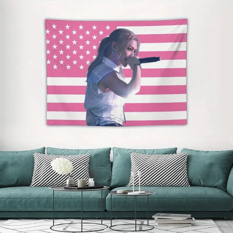1pc Music Album Poster Tapestry Felix Flag for Living Room Bedroom Wall Hanging, Pink Gift