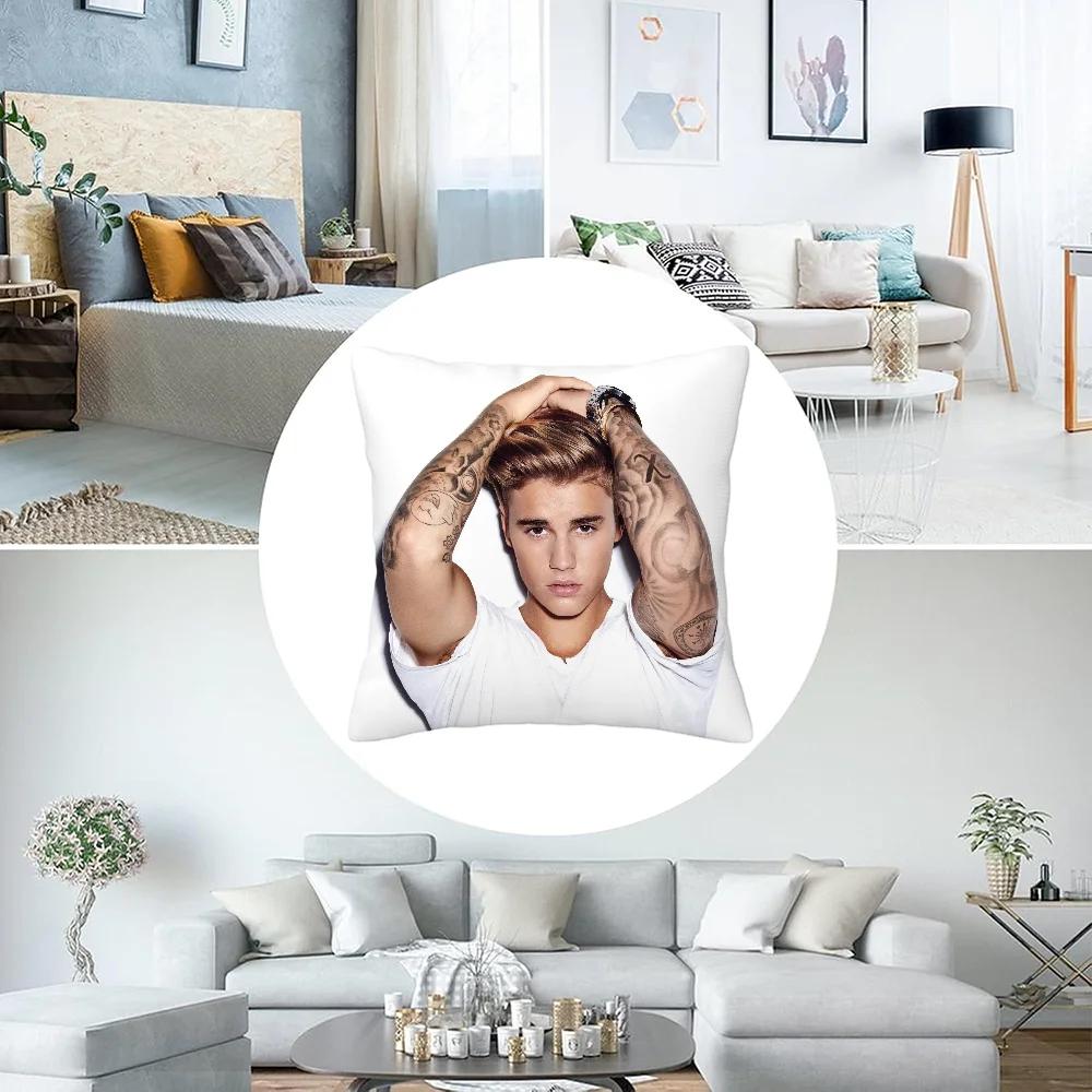 Luxury Living Room Decoration Justin Bieber Decorative Pillows for Sofa Cushions Cover Home and Decoration Personalized Gifts