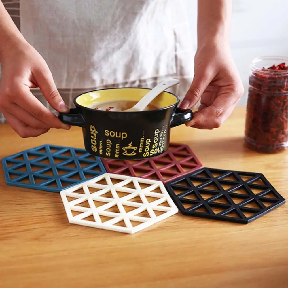 1/2/3PCS Geometric Shaped Cup Coaster Kitchen Bowl Pad Heat Insulation Pad Cup Mat Hot Drink Holder Mug Stand Pot Holder Table