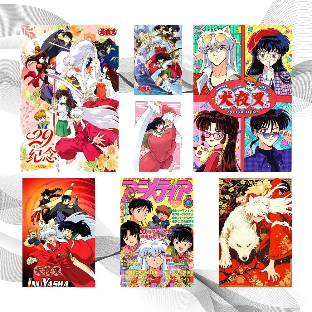 Anime Classic Japanese I-Inuyasha Poster Peel And Stick Wall Art Self Adhesive PP Waterproof Wall Decor Living Room Bedroom Gift