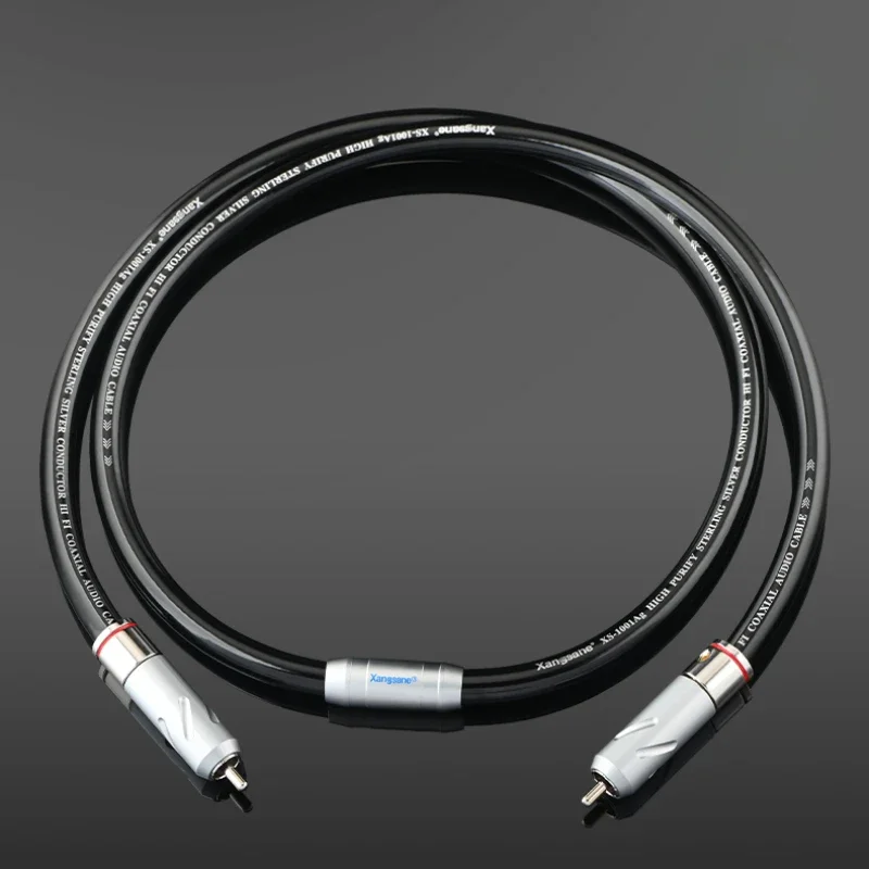 

Sterling Silver RCA Digital Coaxial Cable 75Ohm Subwoofer Cable for Speaker Amplifier Sound Card HiFi Audio Line