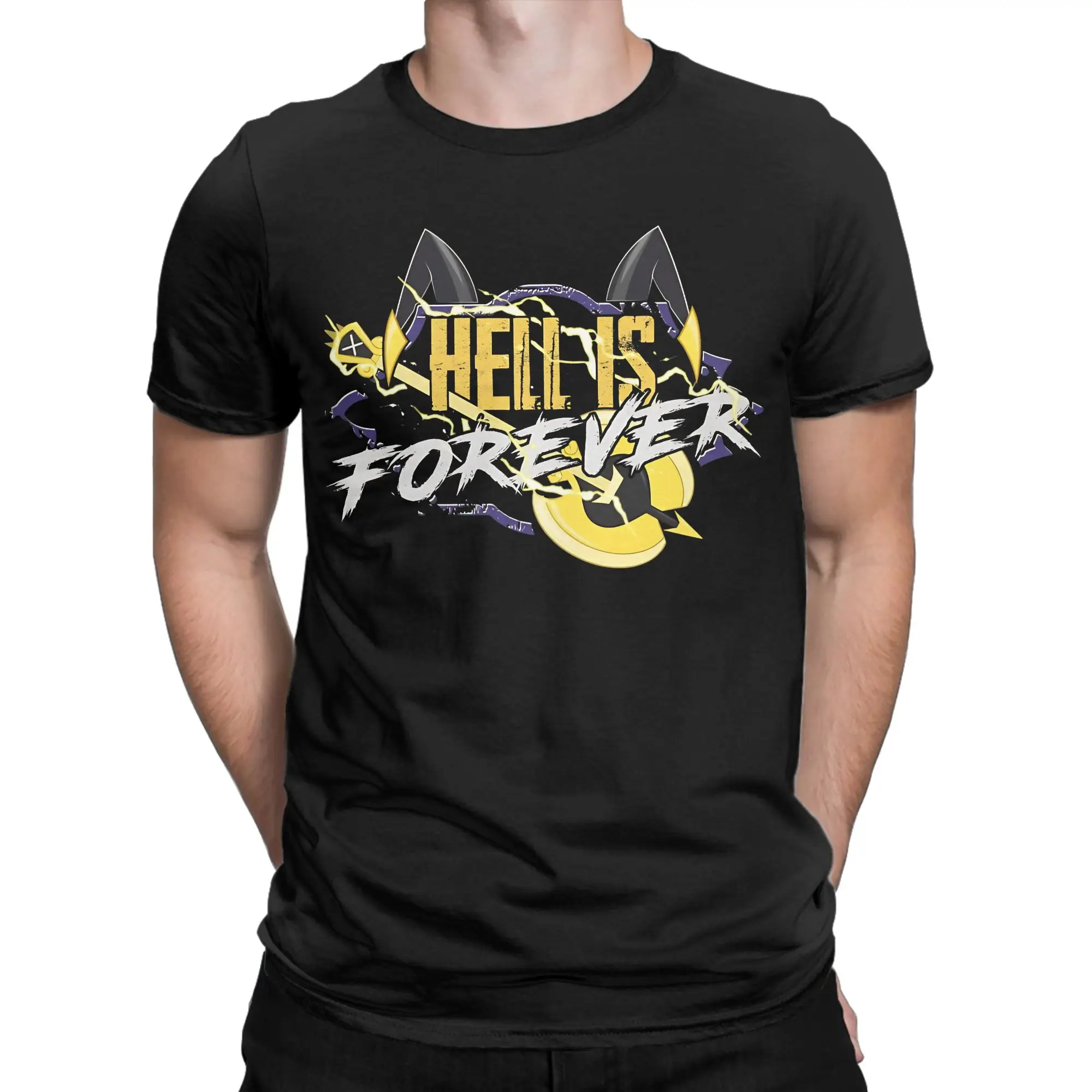 تي شيرت رجالي ونسائي مطبوع عليه رسومات Hazbines Hotelesl Adam Hell is Forever تي شيرت قطني ملابس