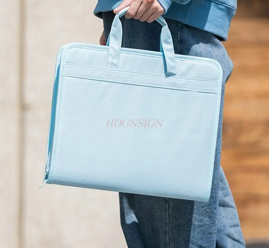 Organ bag folder canvas middle school student test paper storage bag large capacity A4 multi-layer file bag hand-held test paper