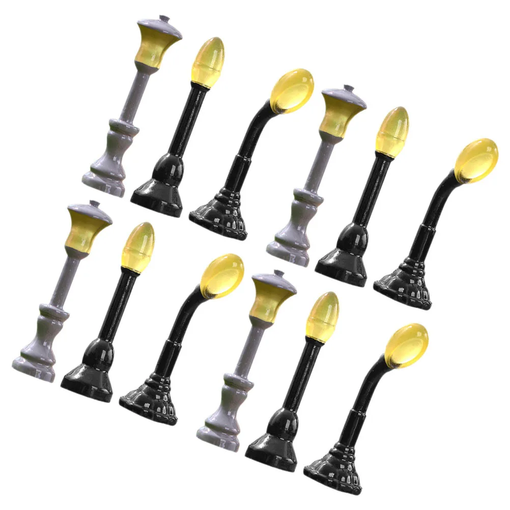 12 قطعة مصباح الشارع الليلي ديكور مصغرة محاكاة ضوء ديكور منزل صغير للمنزل Diy المشهد المشهد الصغير الدعائم #3