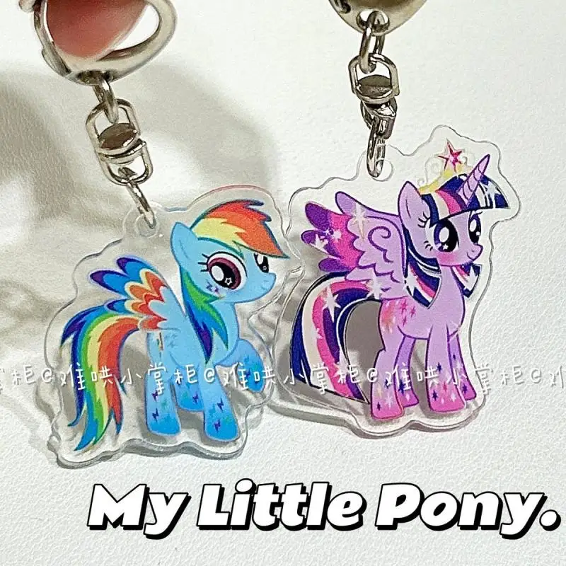 Kawaii Nieuwe Mijn Kleine Pony Schattige Cartoon Acryl Tas Mooie Hanger Creatieve Cadeau Hanger Creatieve Anime Sleutelhangers Meisje Cadeau