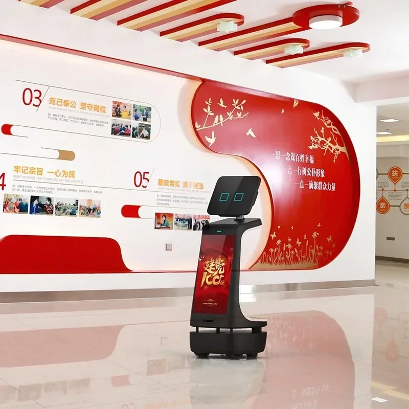 China high-tech advertising display intelligent robot guiding humanoid AI reception robot for restaurant hotel mall