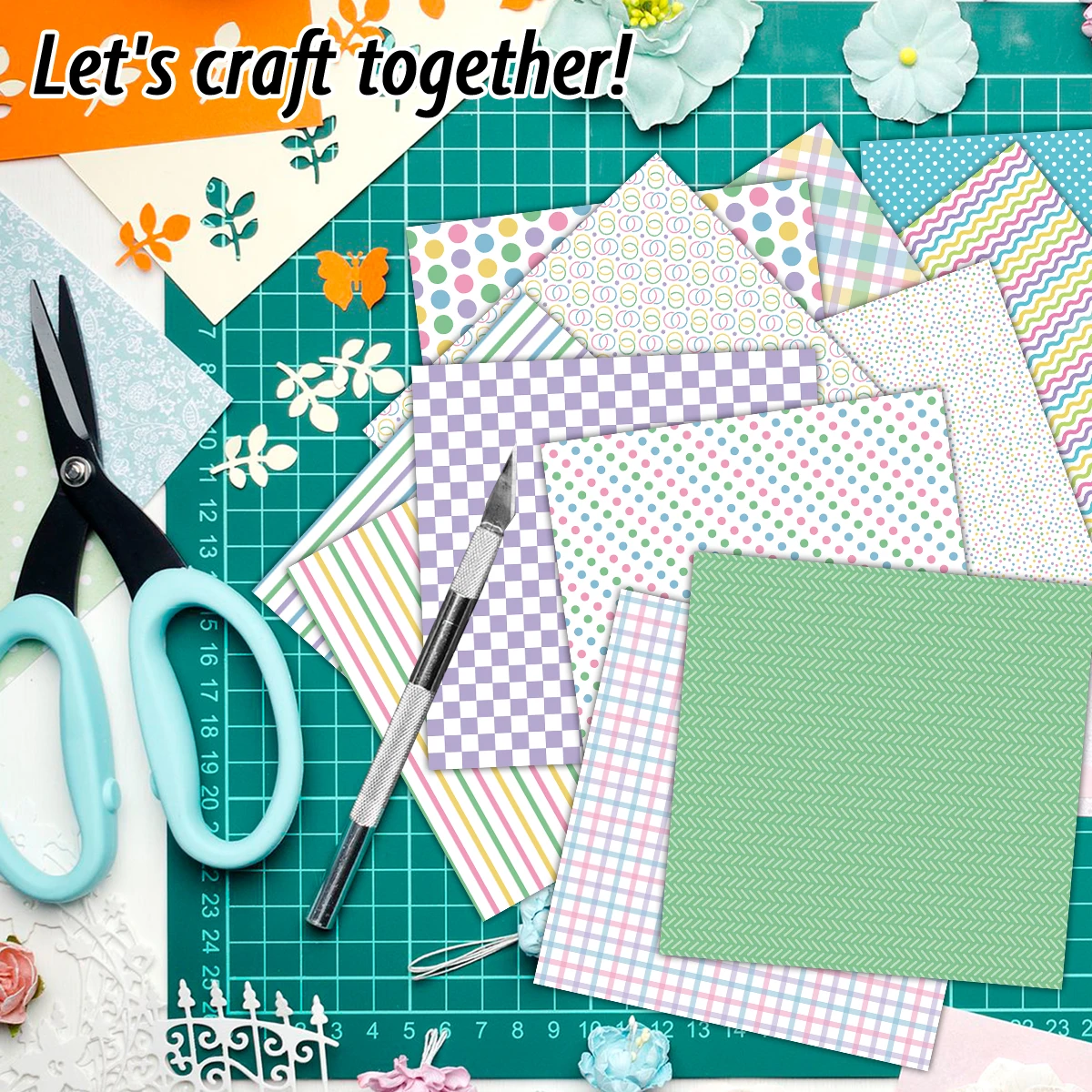 12-Pack Easter Themed Scrapbooking Paper Pads,Single-side Decorative Paper for DIY Arts, Journaling, Card Making & Gift Wrapping