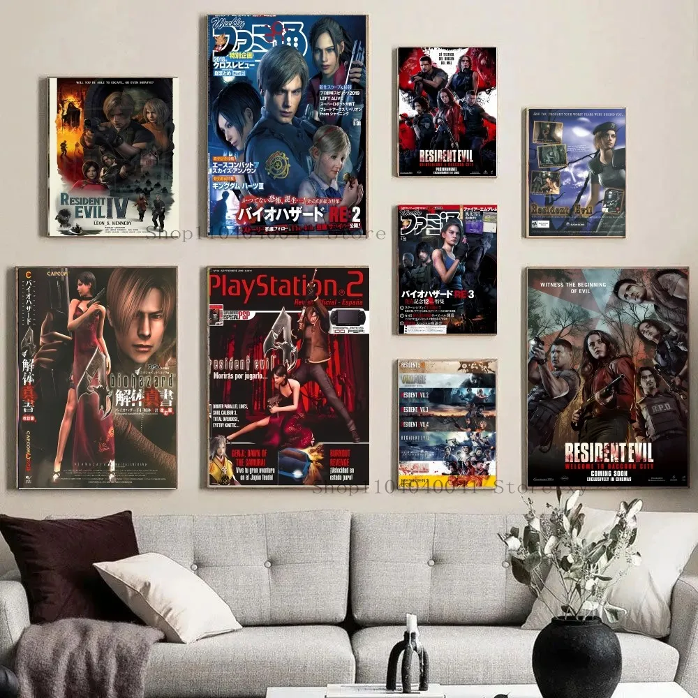 1PC Game Resident Evil Poster Paper Print Home Living Room Bedroom Entrance Bar Restaurant Cafe Art Painting Decoration