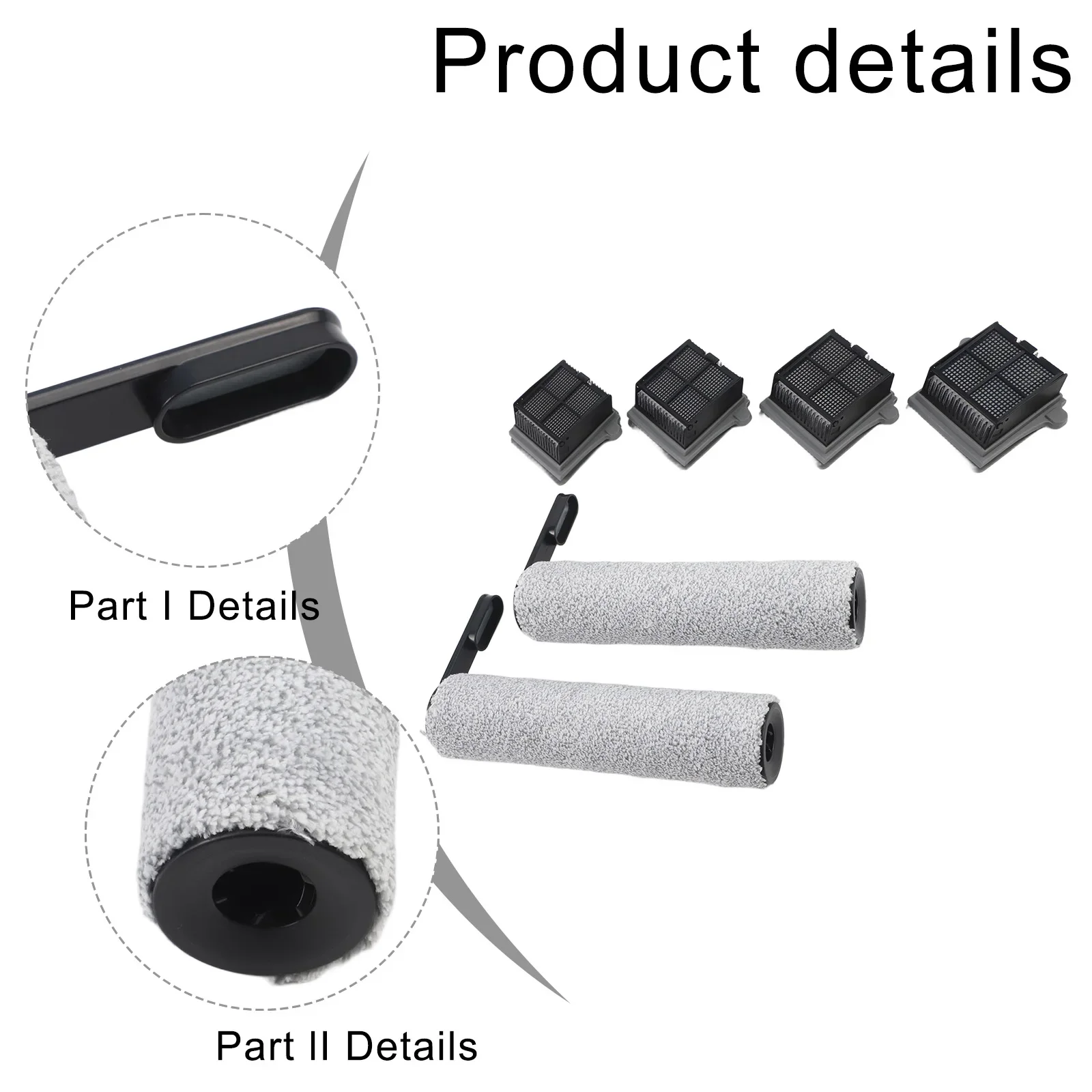 

Filter Roller Brush Replacement Parts For Tineco For IFloor 5 Breeze Vacuum Cleaner Compatible Accessories For Floor Hygiene