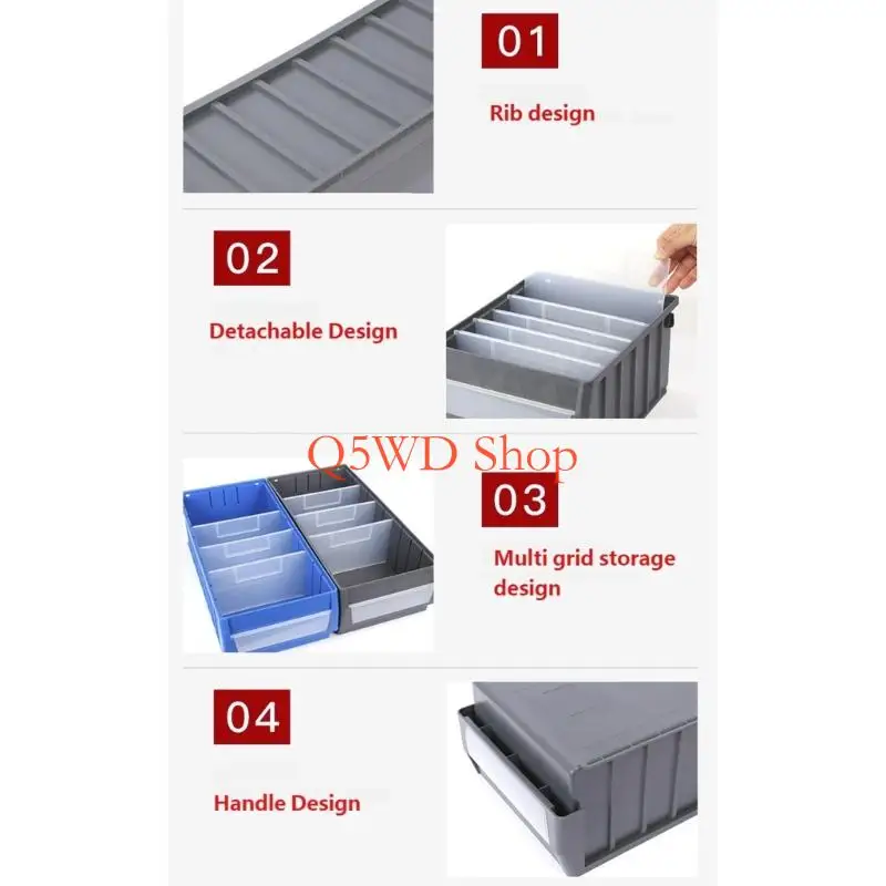 Q5WD Compact Tool Box With Removable Dividers And Clear Top Tool Organization Box For Optimal Workspaces Organization