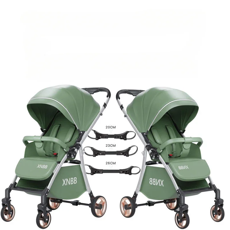 Two-way Twin Baby Stroller,Detachable Lightweight Child Stroller,Foldable,High-view Double Baby Stroller High Load-bearing