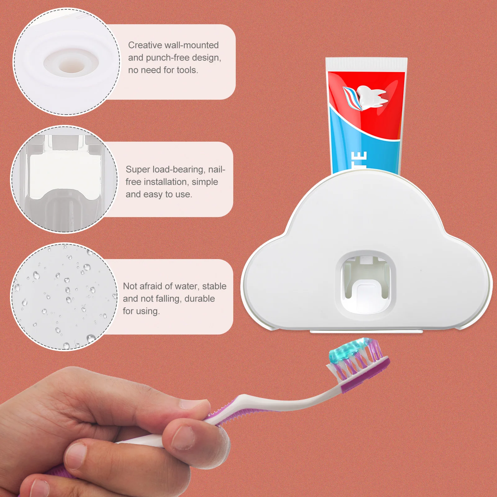 

1pc Nail-Free Toothpaste Squeezer Small Bathroom Accessories Home Use Multipurpose Toothpaste Dispenser Extruding Tool