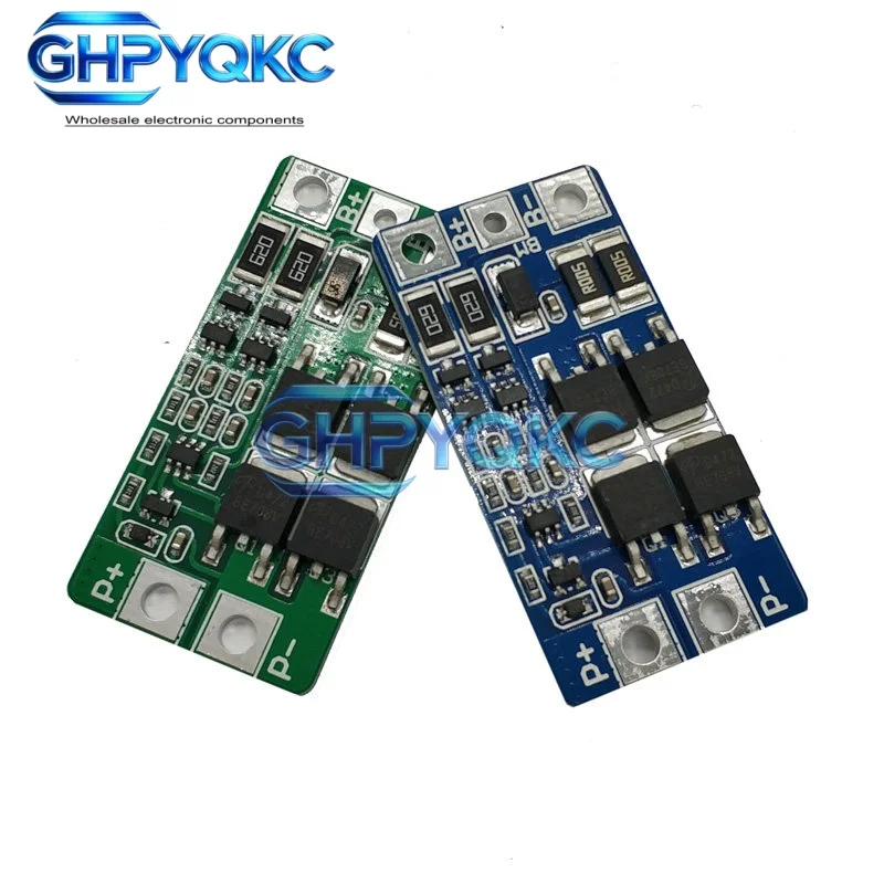 GHPYQKC 2S 10A 18650 Lithium Battery Protection Board 7.4V 8.4V Balance Board Overcharge Protection Module Blue Green