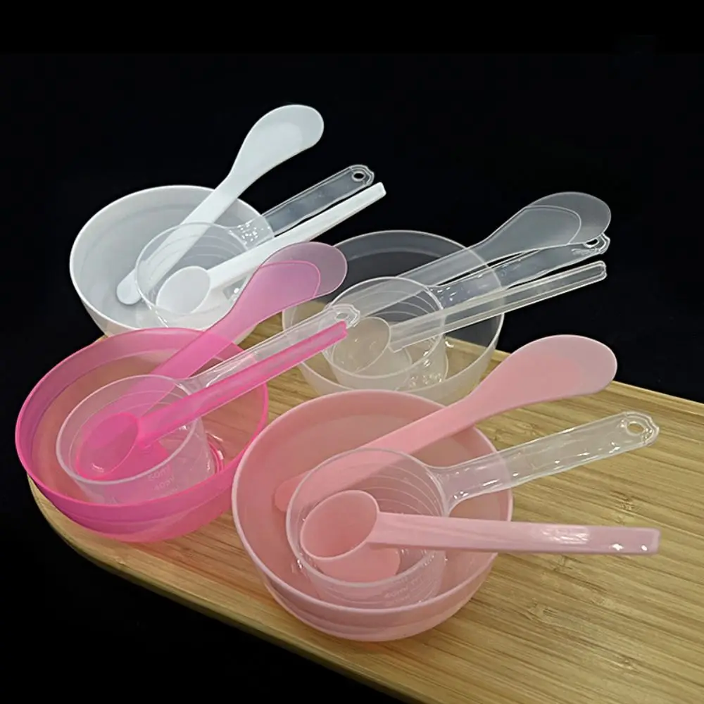 4Pcs/Set DIY Face Mask Mixing Bowl Set Plastic Mini Facial Mask Spatula Tool Face Mask Brush Reusable Skin Care Tool