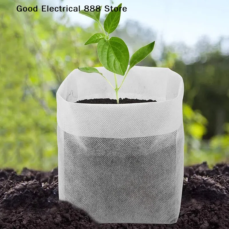 【GE】100PCS 8x10cm Biodegradable Plant Nursery Grow Bag Non-woven Fabric Seeds To Sow Flower Pots for Home Garden Accessories